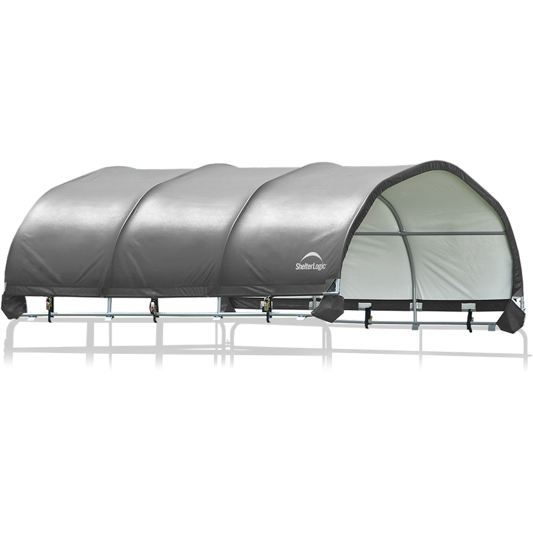 Corral Shelter, Galvanized 12 ft. x 12 ft. Heavy Duty PVC 14.5 oz. Gray