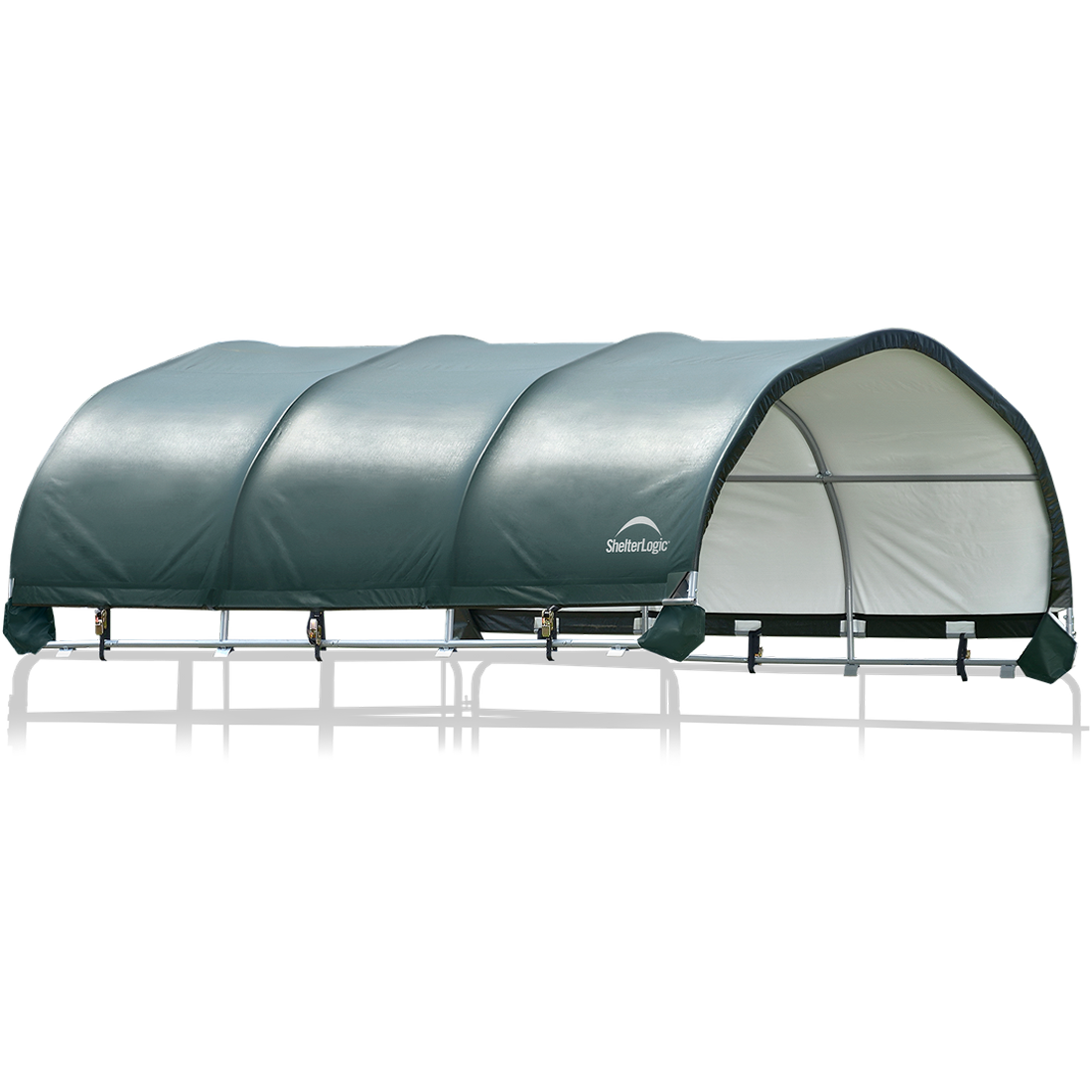 Corral Shelter, Galvanized 12 ft. x 12 ft. Heavy Duty PVC 14.5 oz. Green