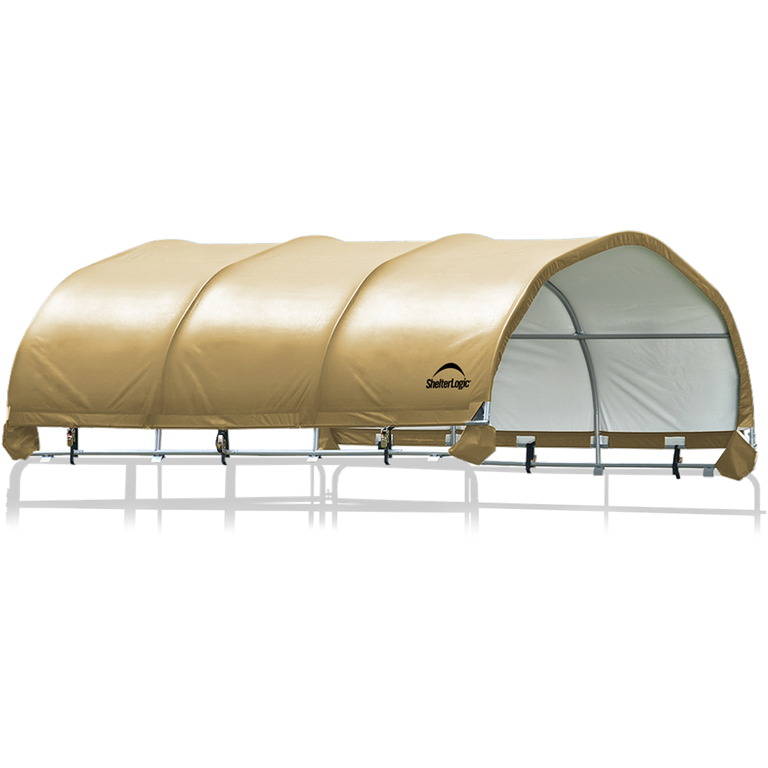 Corral Shelter, Galvanized 12 ft. x 12 ft. Heavy Duty PVC 14.5 oz. Tan