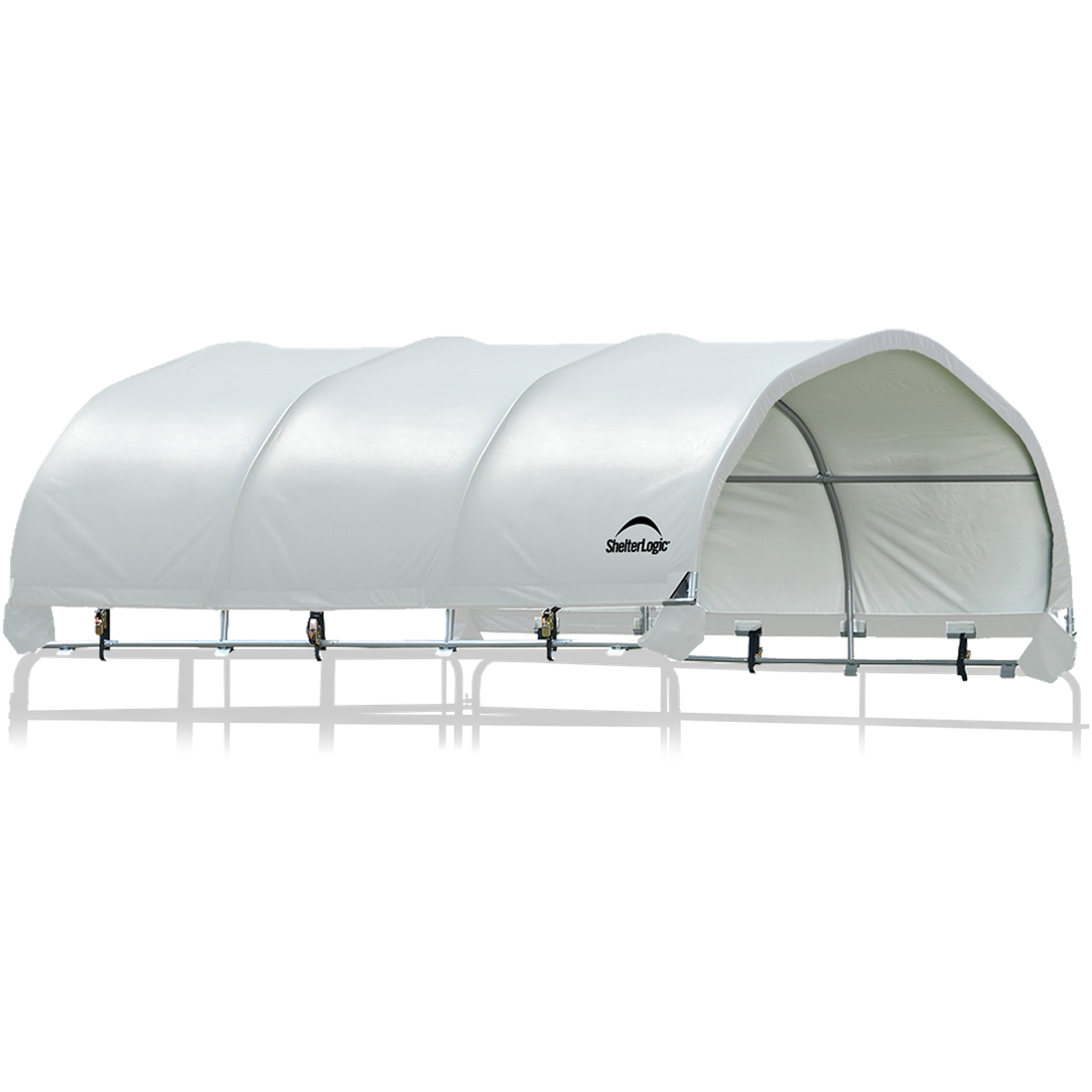 Corral Shelter, Galvanized 12 ft. x 12 ft. Heavy Duty PVC 14.5 oz. White