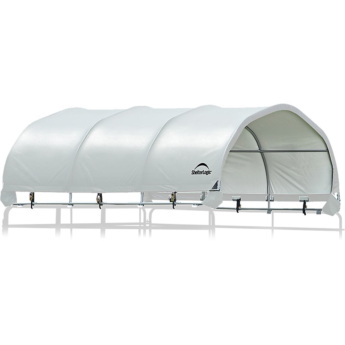 Corral Shelter, Premium Powder Coated 12 ft. x 12 ft. Ultra Duty PVC 21.5 oz. White