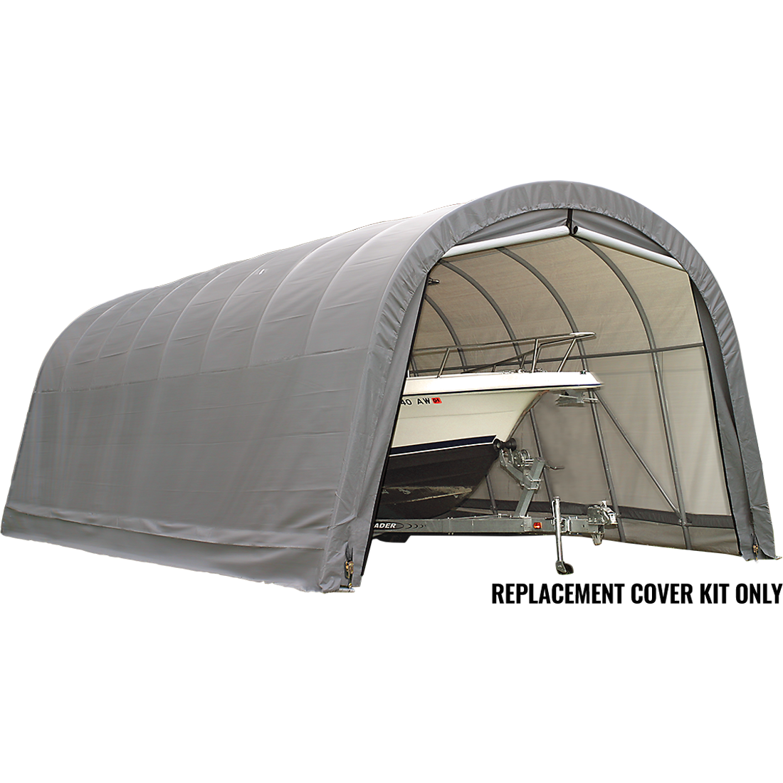 Replacement Cover for the Garage-in-a-Box RoundTop&reg; 14 ft. x 32 ft. x 12 ft. Heavy Duty PVC 14.5 oz. Gray