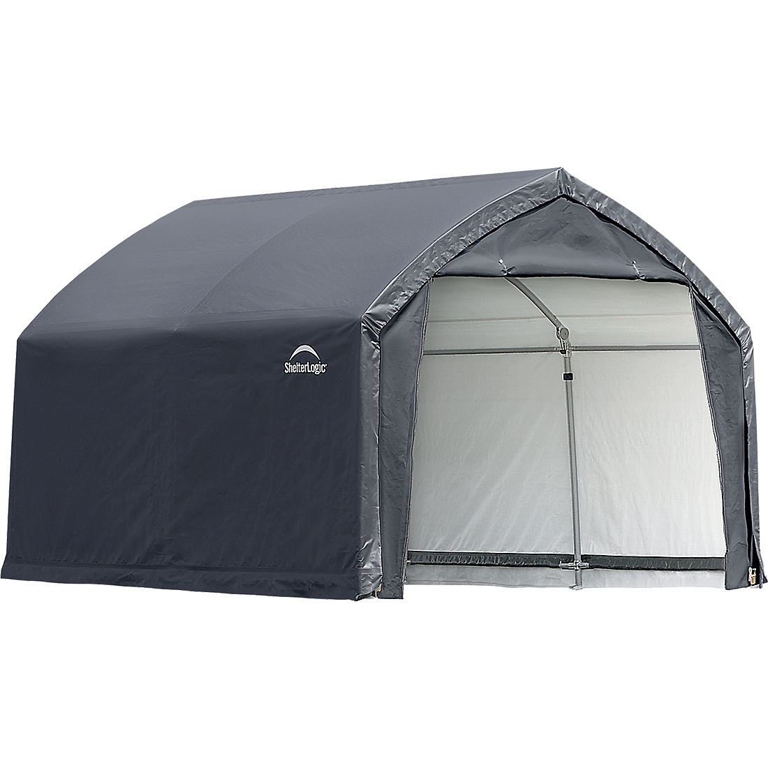 AccelaFrame&trade; Garage, 12 ft. x 10 ft. x 9 ft. Standard PE 9 oz. Gray