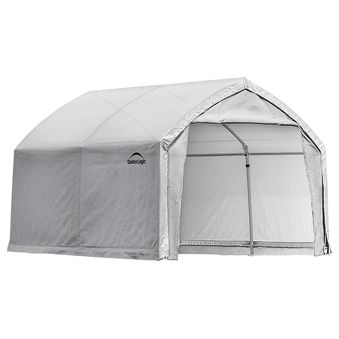 AccelaFrame&trade; Garage, 12 ft. x 10 ft. x 9 ft. Standard PE 9 oz. Clear