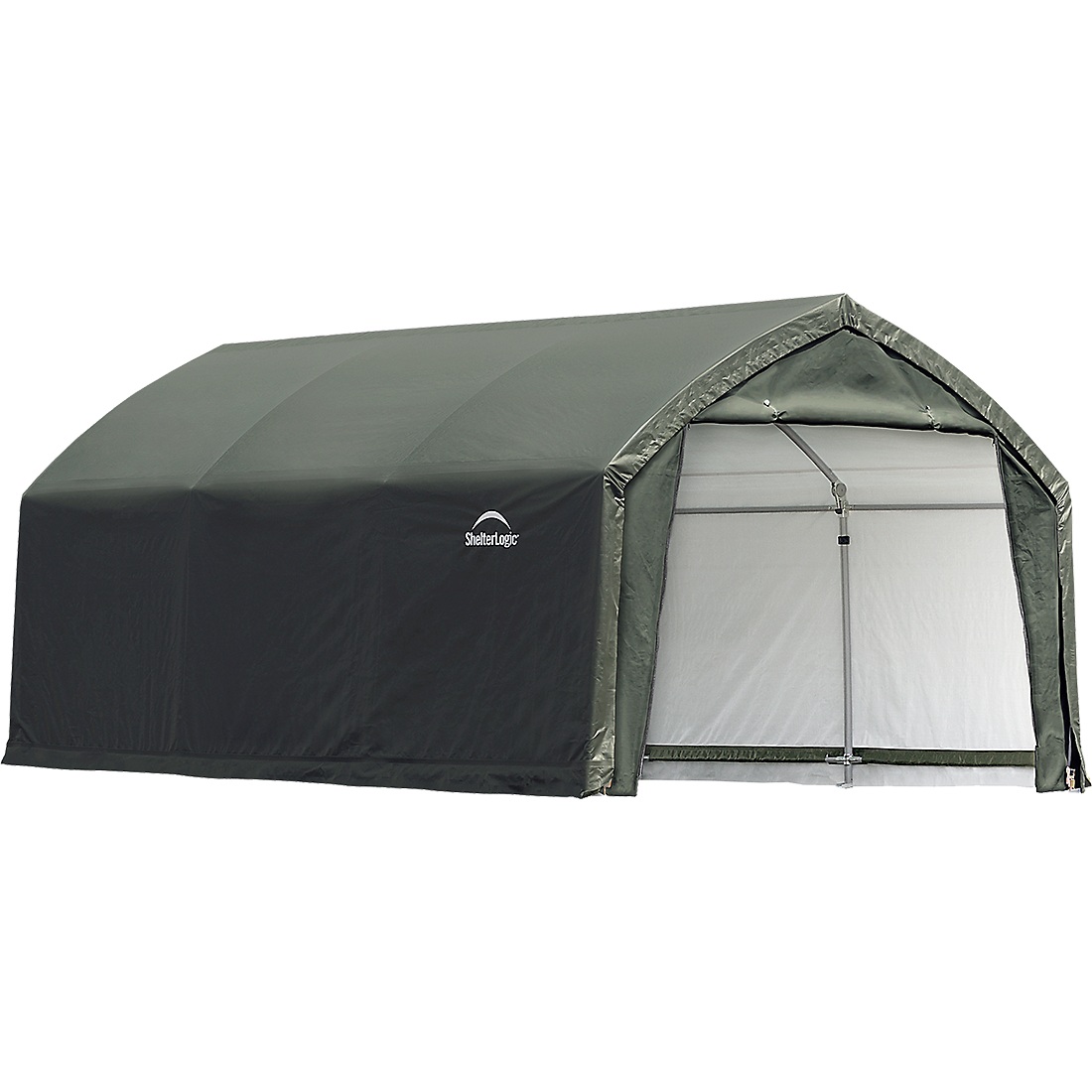 AccelaFrame&trade; Garage, 12 ft. x 15 ft. x 9 ft. Standard PE 9 oz. Green