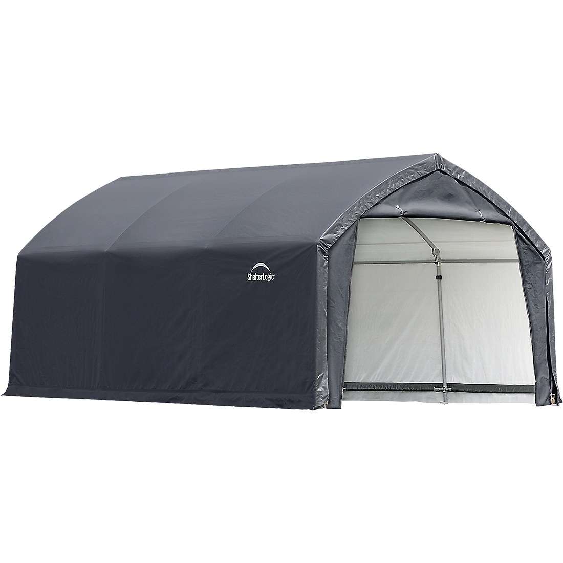AccelaFrame&trade; Garage, 12 ft. x 15 ft. x 9 ft. Standard PE 9 oz. Gray