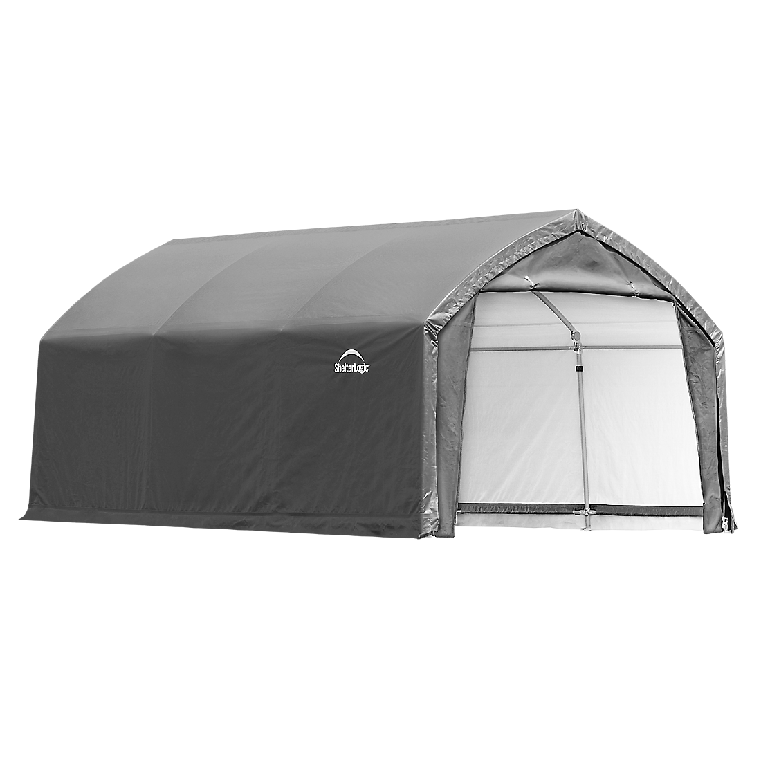 AccelaFrame&trade; Garage, 12 ft. x 15 ft. x 9 ft. Heavy Duty PVC 14.5 oz. Gray