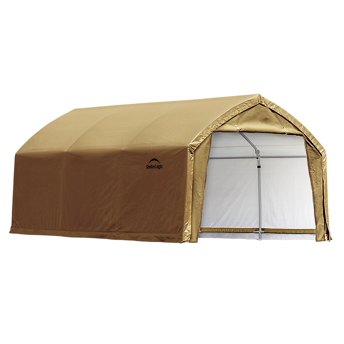 AccelaFrame&trade; Garage, 12 ft. x 15 ft. x 9 ft. Heavy Duty PVC 14.5 oz. Tan