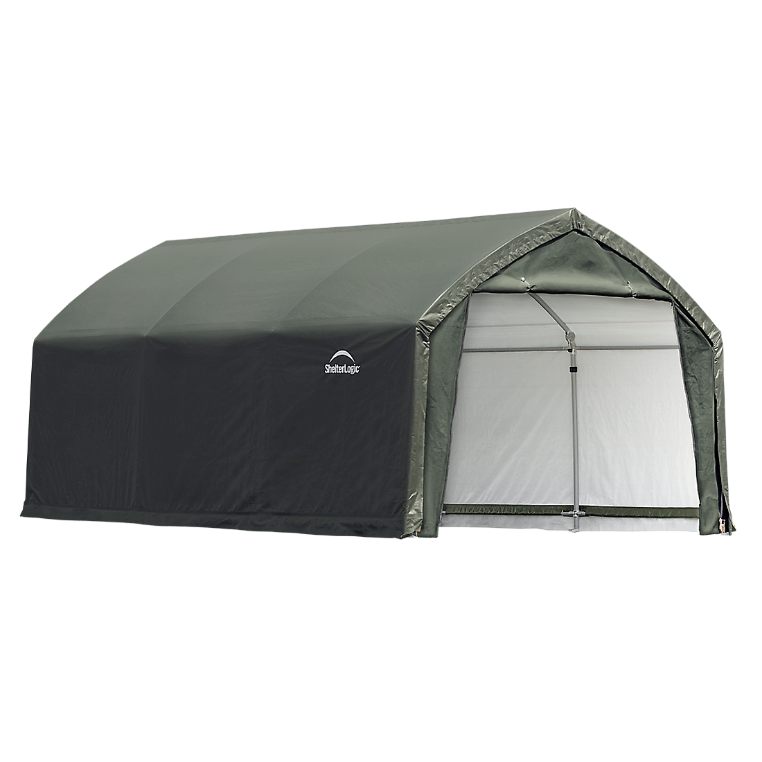 AccelaFrame&trade; Garage, 12 ft. x 15 ft. x 9 ft. Ultra Duty PVC 21.5 oz. Green