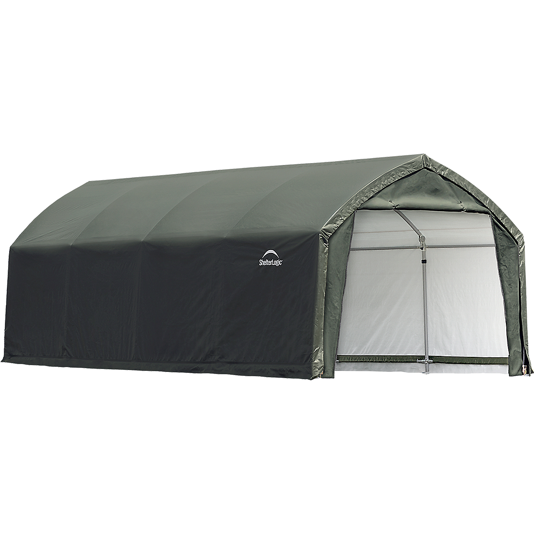 AccelaFrame&trade; Garage, 12 ft. x 20 ft. x 9 ft. Standard PE 9 oz. Green