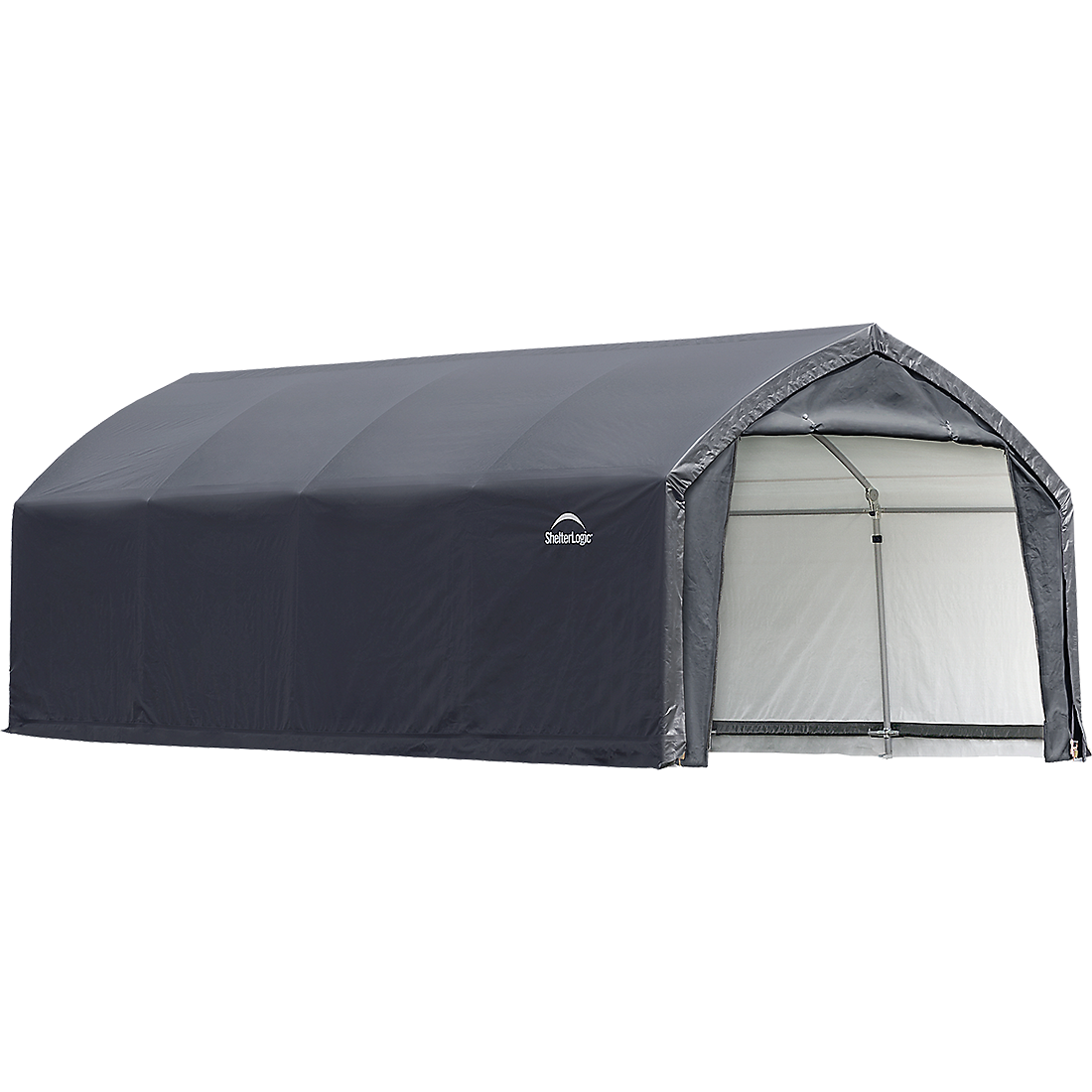 AccelaFrame&trade; Garage, 12 ft. x 20 ft. x 9 ft. Standard PE 9 oz. Gray