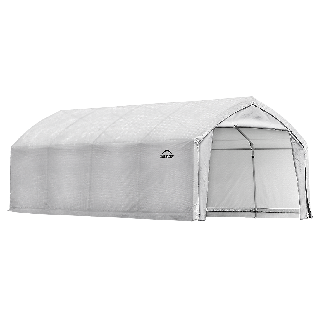 AccelaFrame&trade; Garage, 12 ft. x 20 ft. x 9 ft. Standard PE 9 oz. Clear