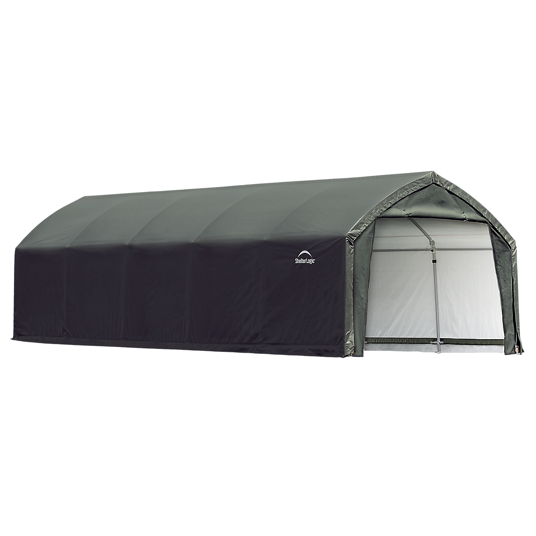 AccelaFrame&trade; Garage, 12 ft. x 25 ft. x 9 ft. Standard PE 9 oz. Green