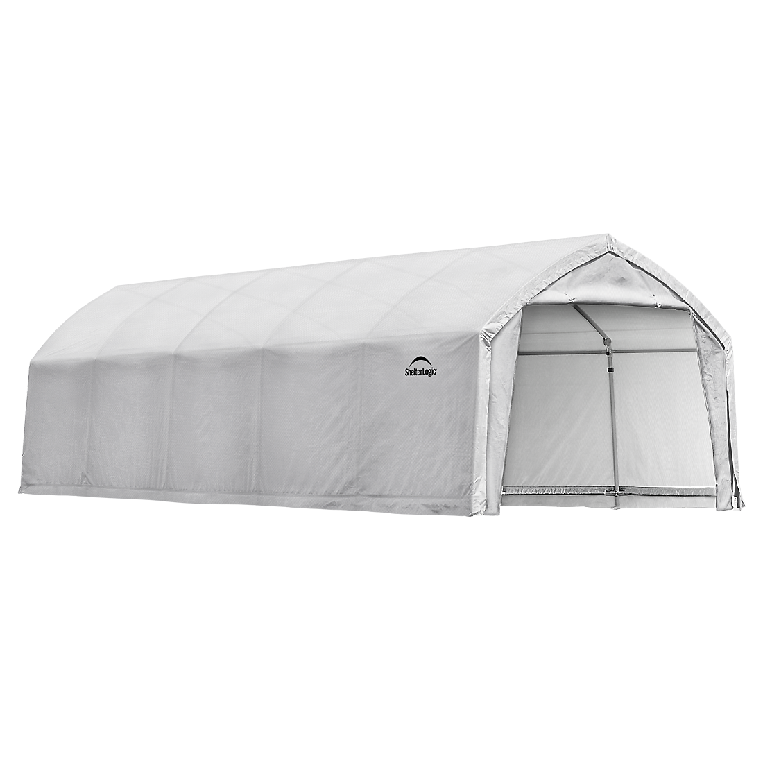 AccelaFrame&trade; Garage, 12 ft. x 25 ft. x 9 ft. Standard PE 9 oz. Clear