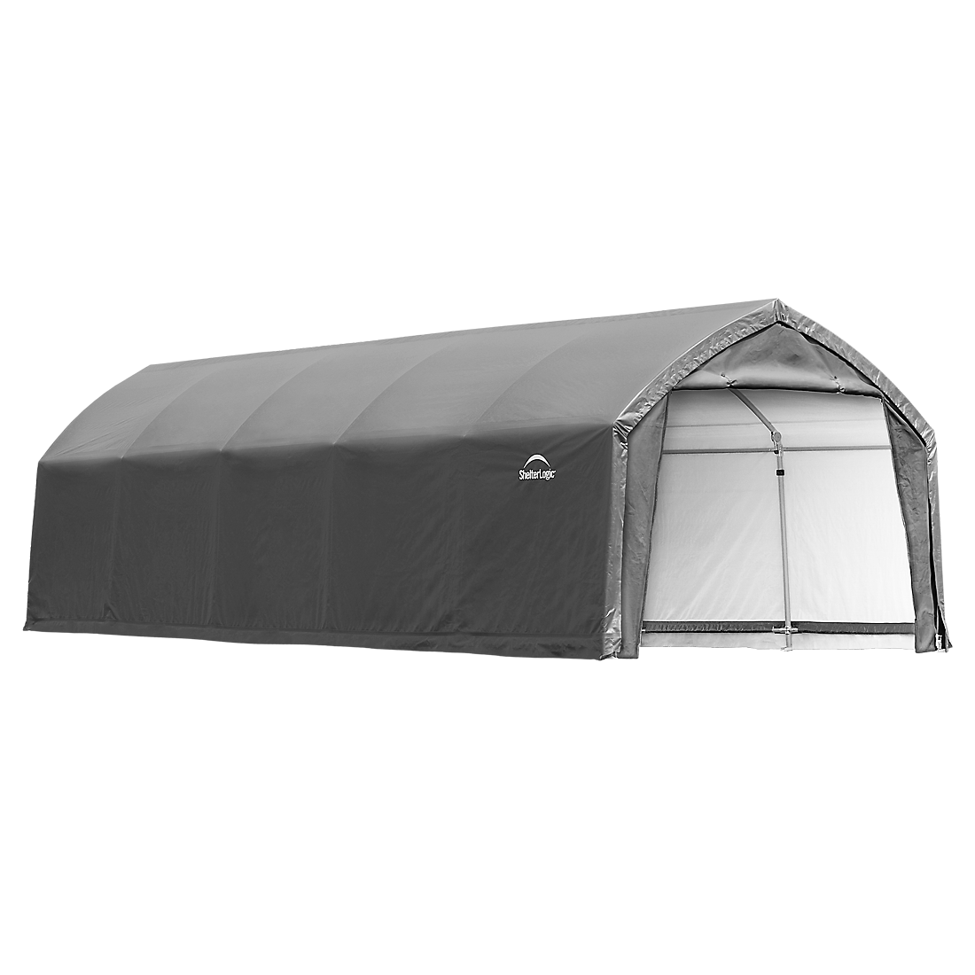 AccelaFrame&trade; Garage, 12 ft. x 25 ft. x 9 ft. Heavy Duty PVC 14.5 oz. Gray