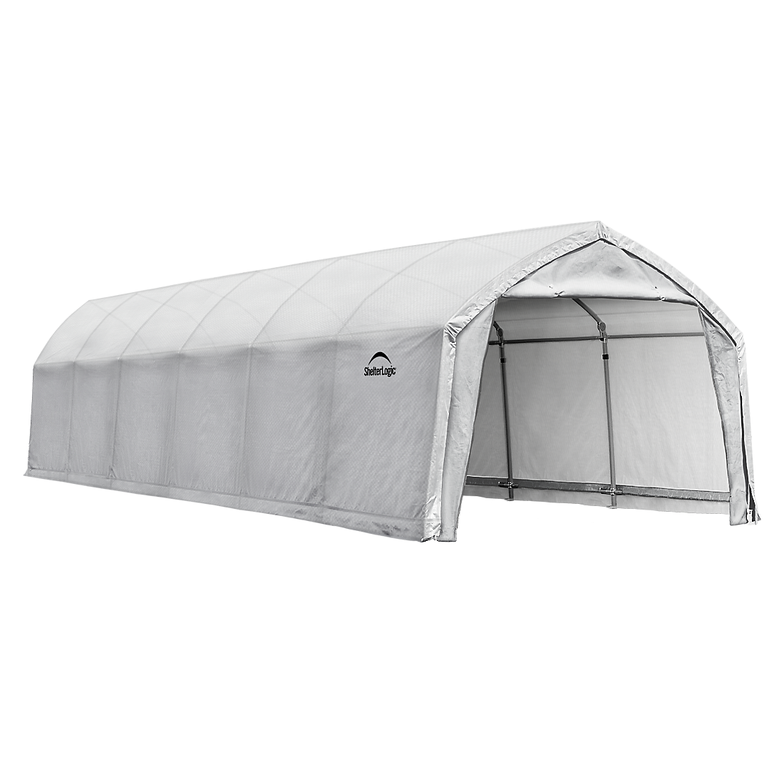 AccelaFrame&trade; Garage, 12 ft. x 30 ft. x 9 ft. Standard PE 9 oz. Clear