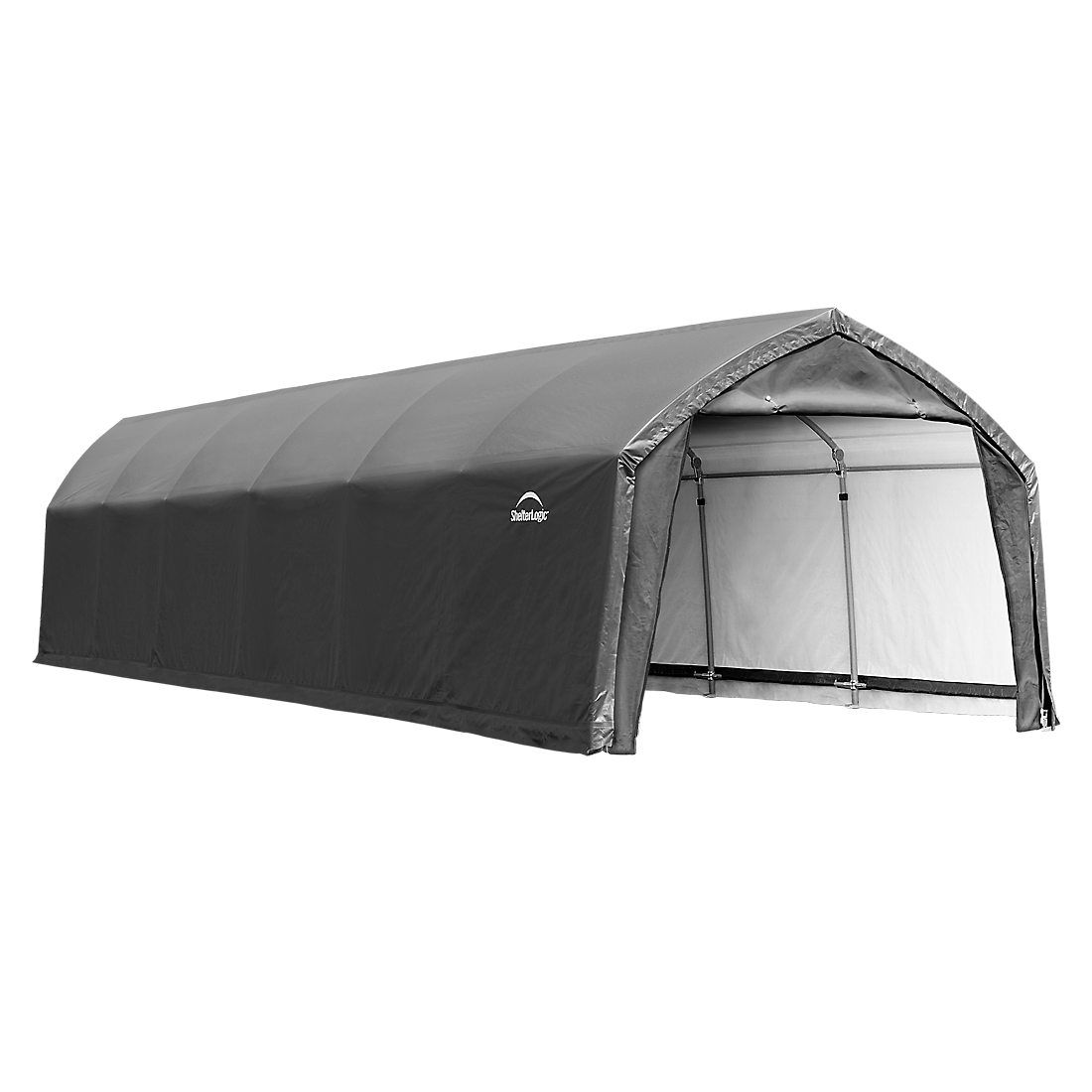 AccelaFrame&trade; Garage, 12 ft. x 30 ft. x 9 ft. Heavy Duty PVC 14.5 oz. Gray