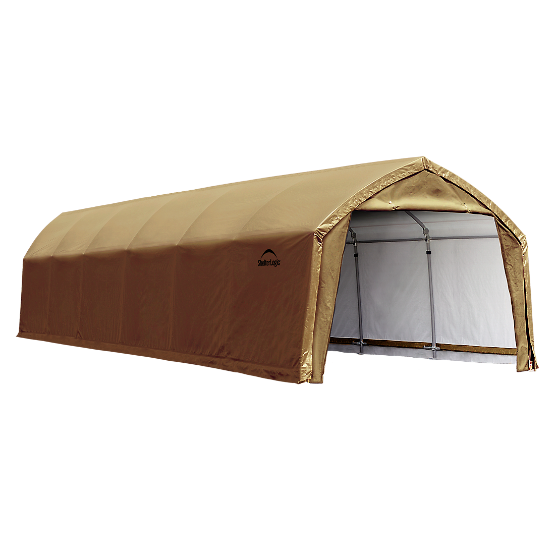 AccelaFrame&trade; Garage, 12 ft. x 30 ft. x 9 ft. Heavy Duty PVC 14.5 oz. Tan