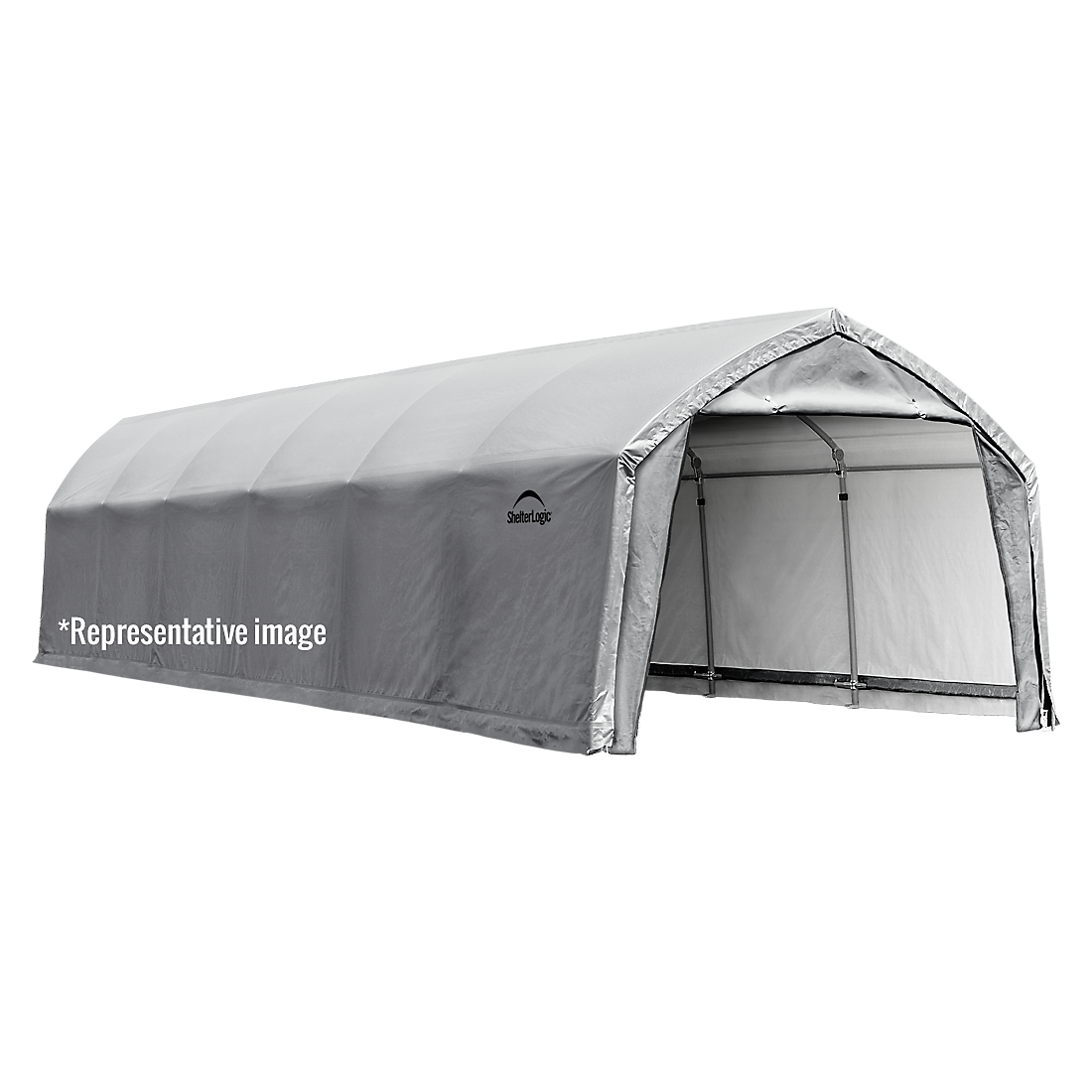 AccelaFrame&trade; Garage, 12 ft. x 35 ft. x 9 ft. Ultra Duty PVC 21.5 oz. White