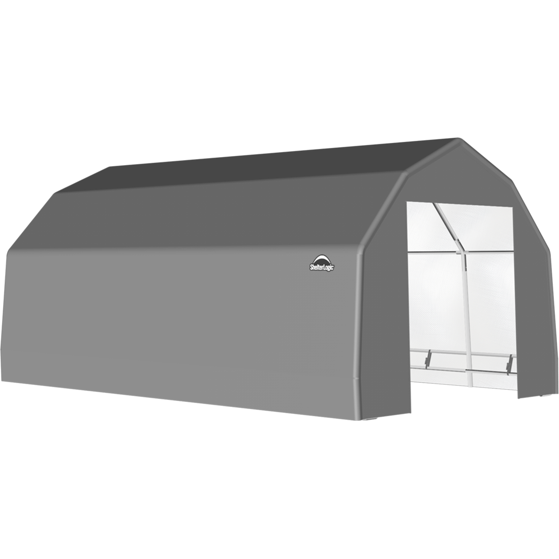 ShelterTech SP Series Barn Shelter, 15 ft. x 24 ft. x 11 ft. Heavy Duty PVC 14.5 oz. Gray