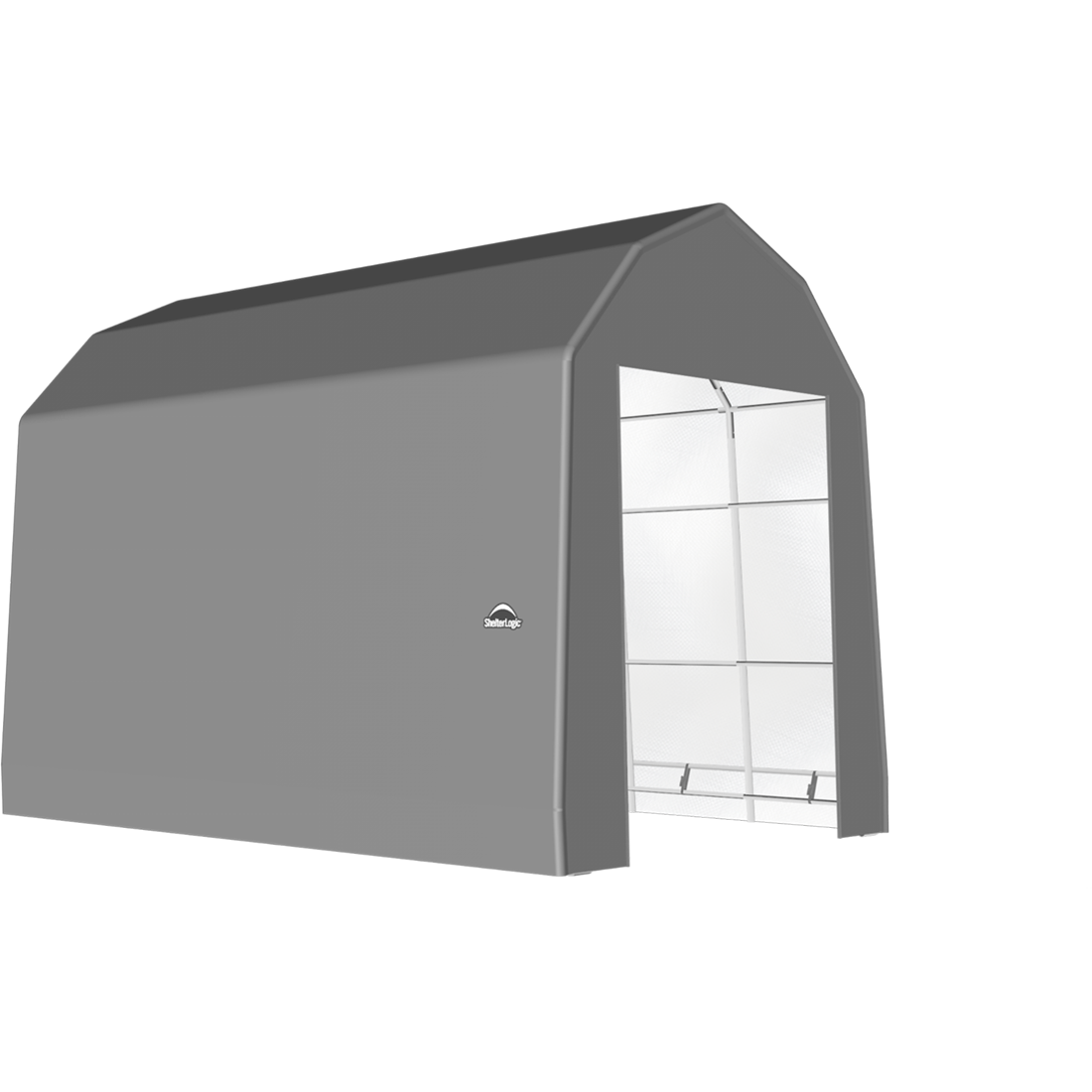 ShelterTech SP Series Barn Shelter, 15 ft. x 24 ft. x 17 ft. Heavy Duty PVC 14.5 oz. Gray