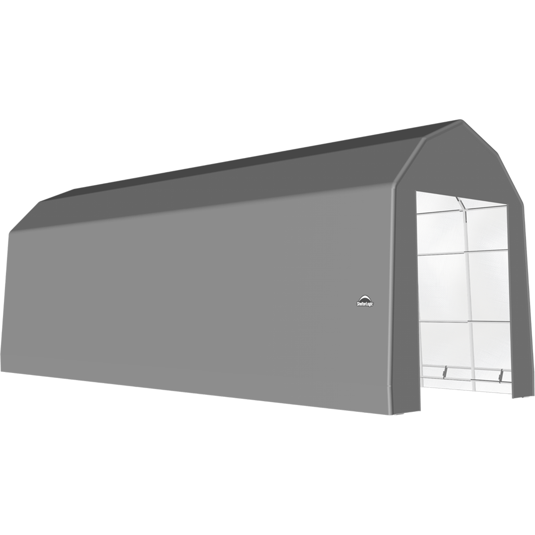 ShelterTech SP Series Barn Shelter, 15 ft. x 32 ft. x 17 ft. Heavy Duty PVC 14.5 oz. Gray