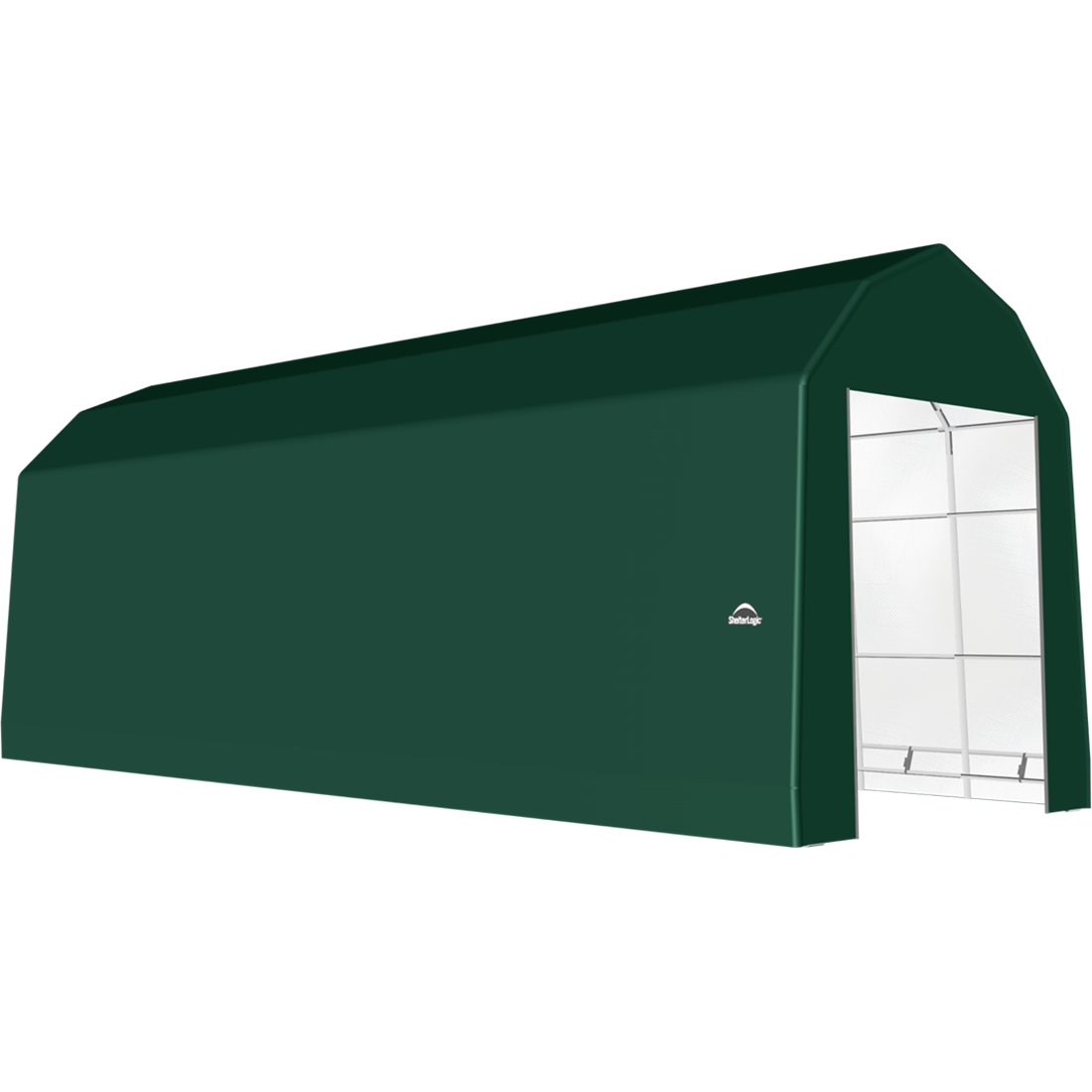 ShelterTech SP Series Barn Shelter, 15 ft. x 32 ft. x 17 ft. Heavy Duty PVC 14.5 oz. Green