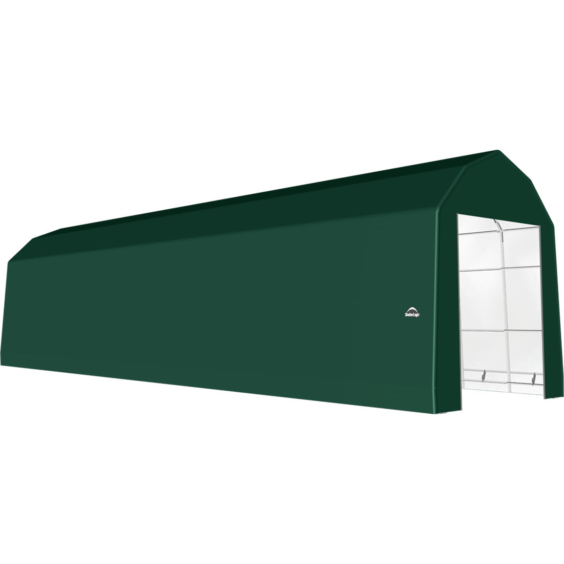 ShelterTech SP Series Barn Shelter, 15 ft. x 68 ft. x 17 ft. Heavy Duty PVC 14.5 oz. Green