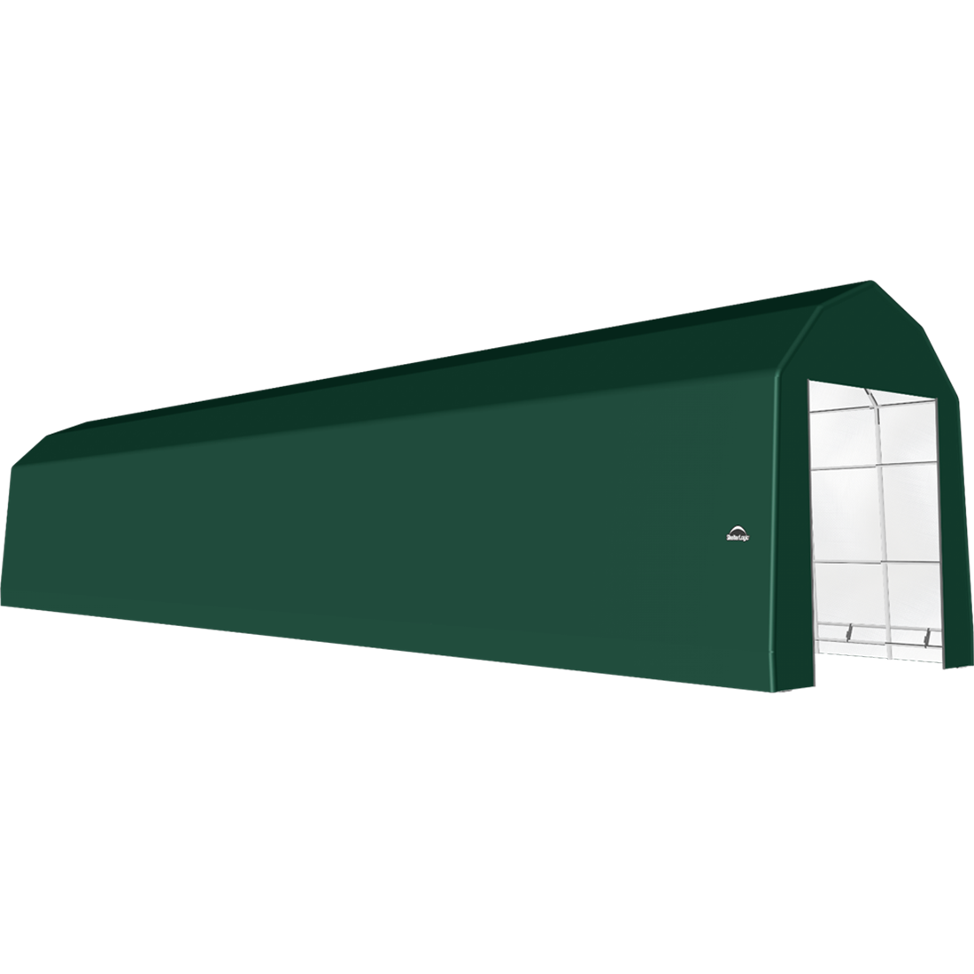ShelterTech SP Series Barn Shelter, 15 ft. x 76 ft. x 17 ft. Heavy Duty PVC 14.5 oz. Green
