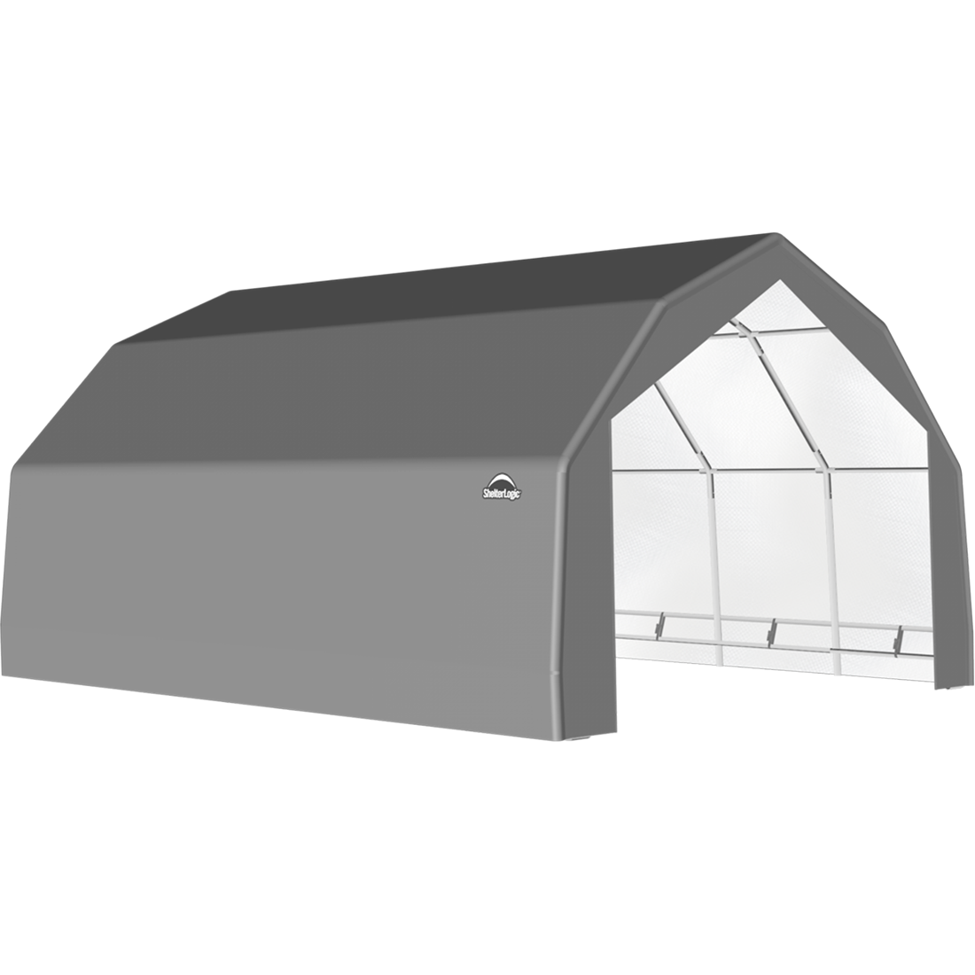 ShelterTech SP Series Barn Shelter, 20 ft. x 24 ft. x 12 ft. Heavy Duty PVC 14.5 oz. Gray