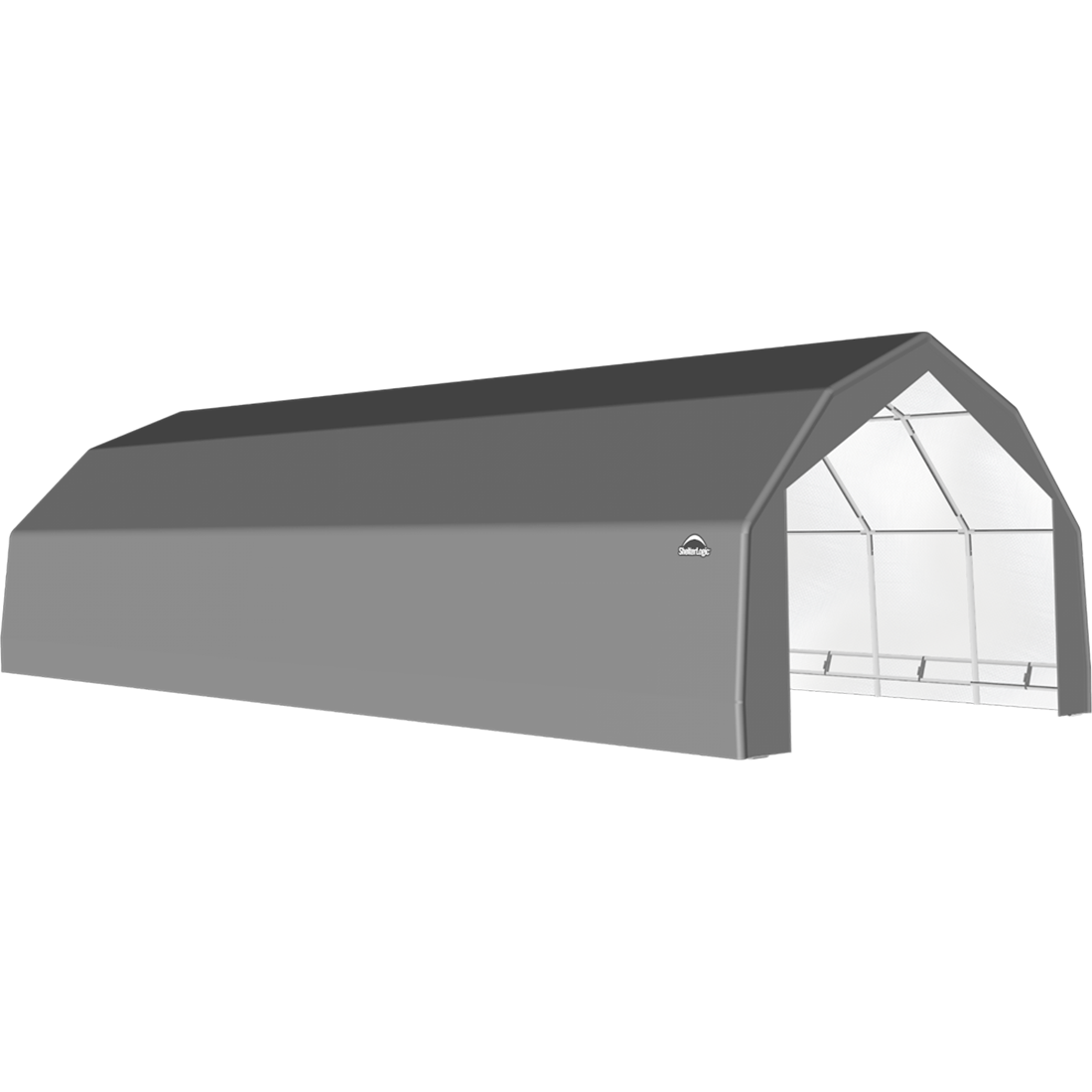 ShelterTech SP Series Barn Shelter, 20 ft. x 36 ft. x 12 ft. Heavy Duty PVC 14.5 oz. Gray