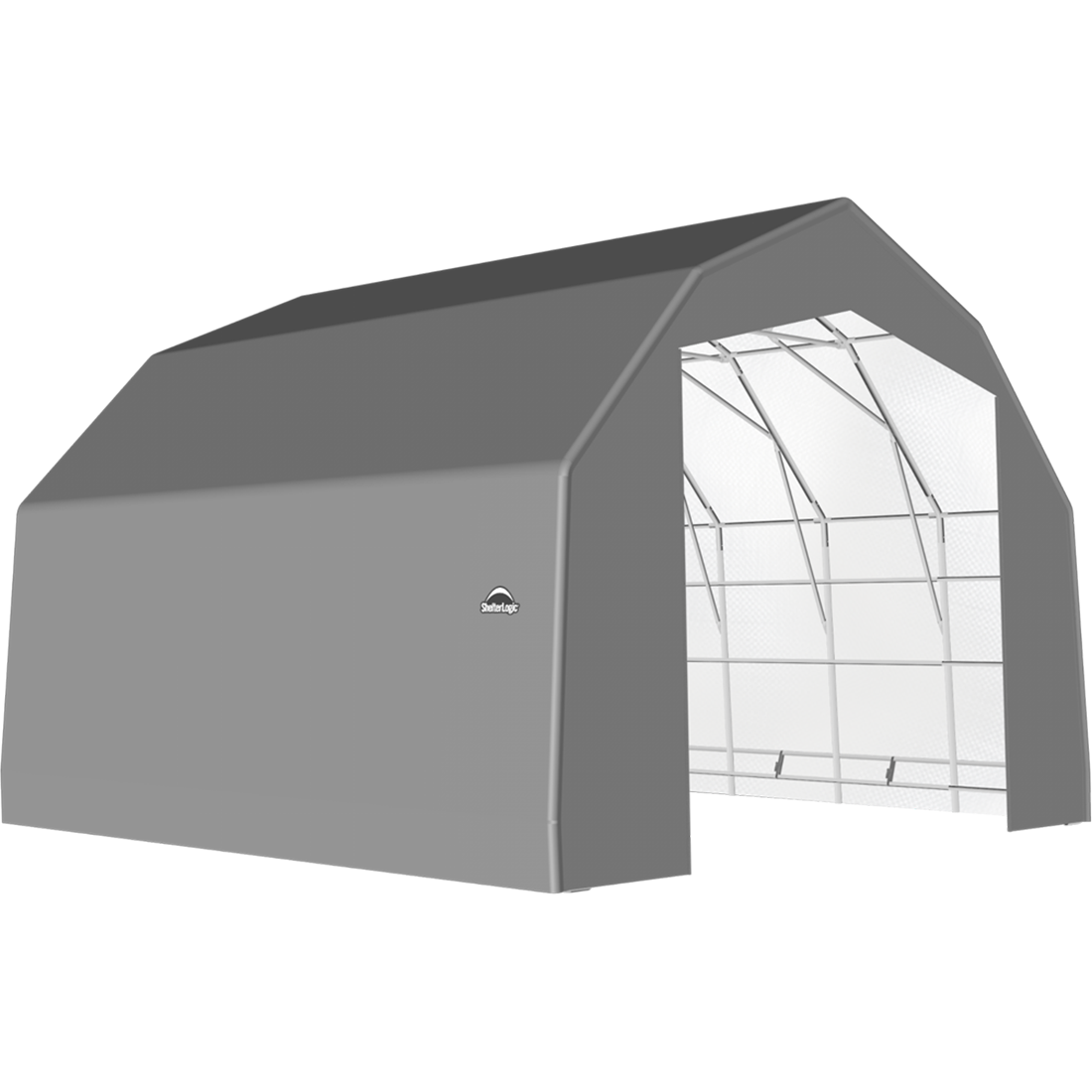 ShelterTech SP Series Barn Shelter, 25 ft. x 24 ft. x 17 ft. Heavy Duty PVC 14.5 oz. Gray