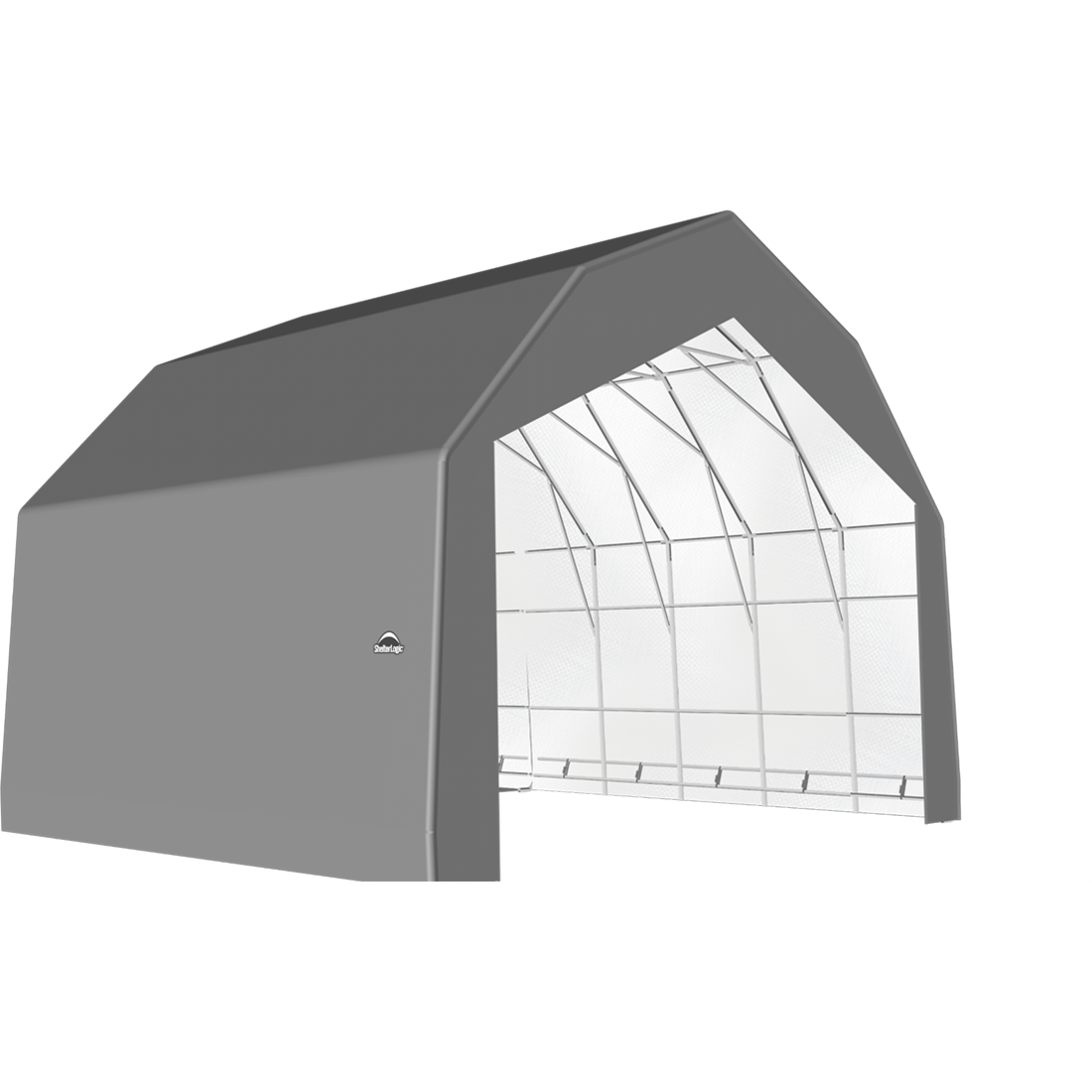 ShelterTech SP Series Barn Shelter, 30 ft. x 20 ft. x 21 ft. Heavy Duty PVC 14.5 oz. Gray