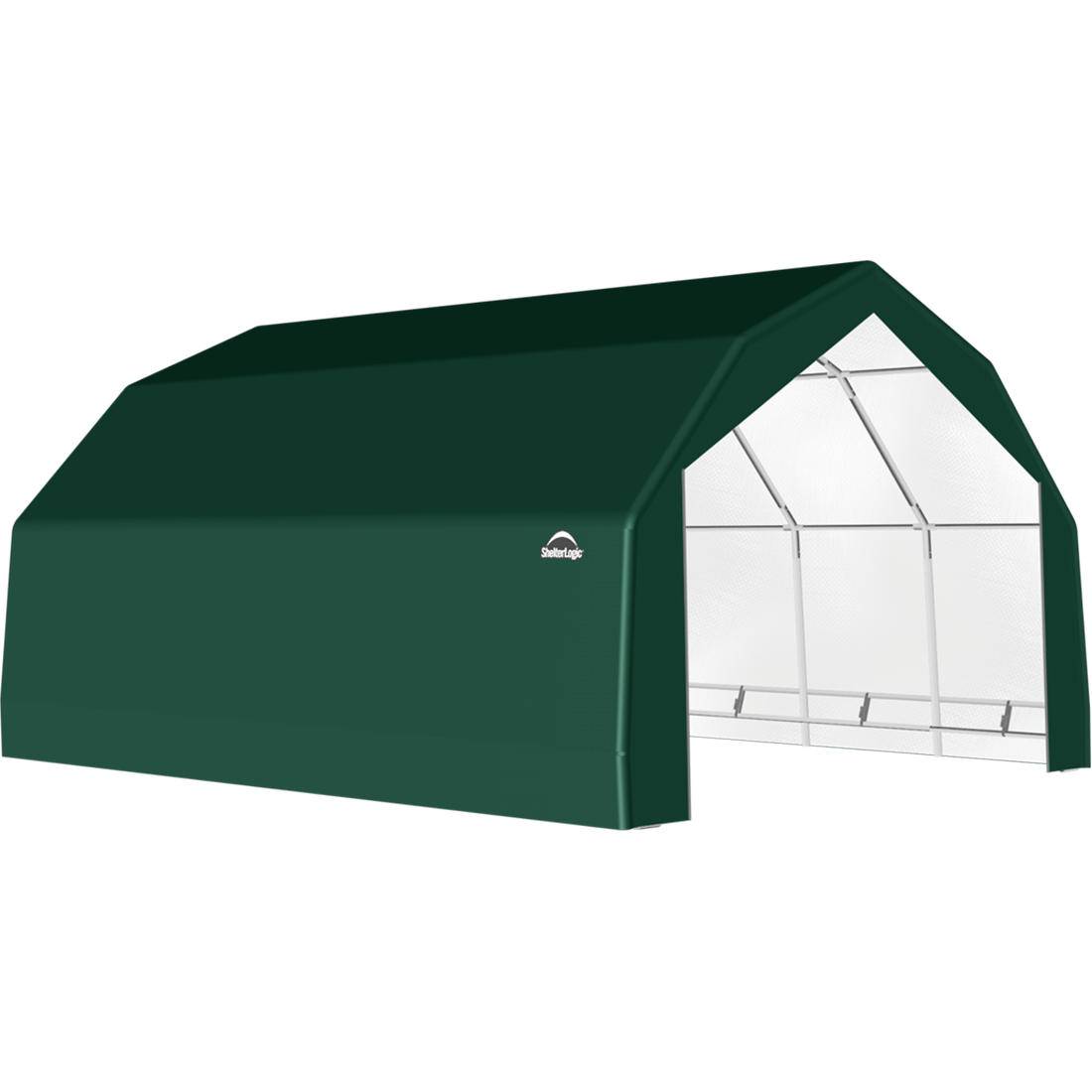 ShelterTech SP Series Barn Shelter, 20 ft. x 24 ft. x 12 ft. Heavy Duty PVC 14.5 oz. Green