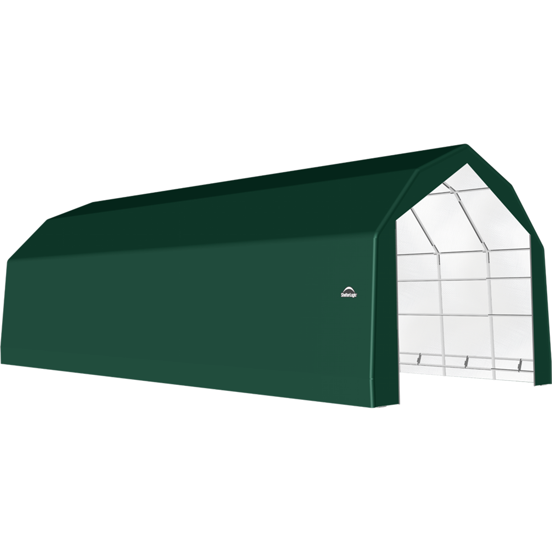 ShelterTech SP Series Barn Shelter, 20 ft. x 44 ft. x 15 ft. Heavy Duty PVC 14.5 oz. Green