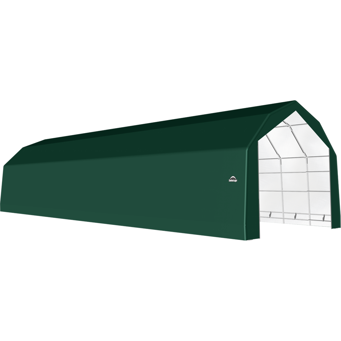 ShelterTech SP Series Barn Shelter, 20 ft. x 52 ft. x 15 ft. Heavy Duty PVC 14.5 oz. Green