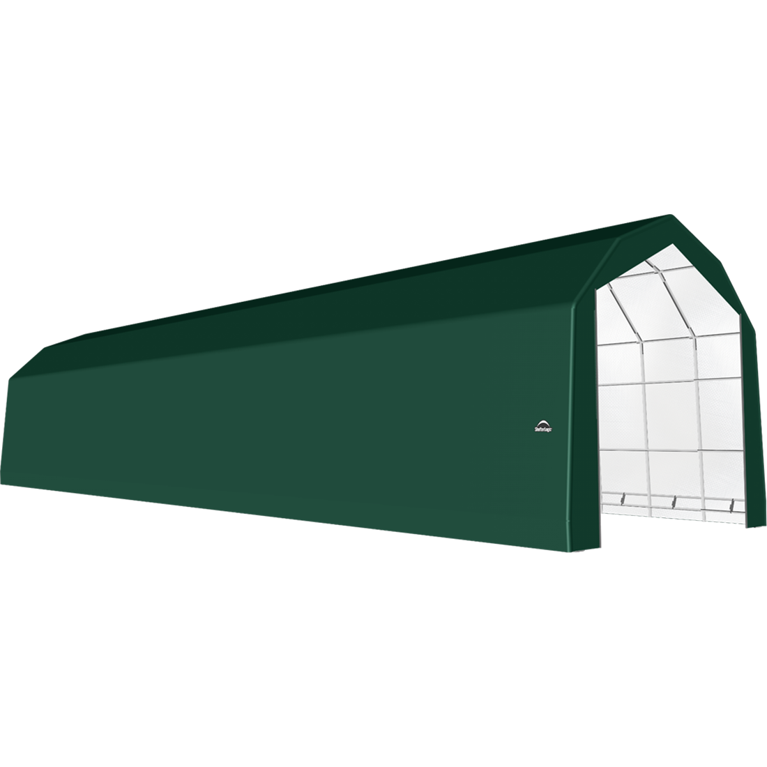 ShelterTech SP Series Barn Shelter, 20 ft. x 76 ft. x 18 ft. Heavy Duty PVC 14.5 oz. Green