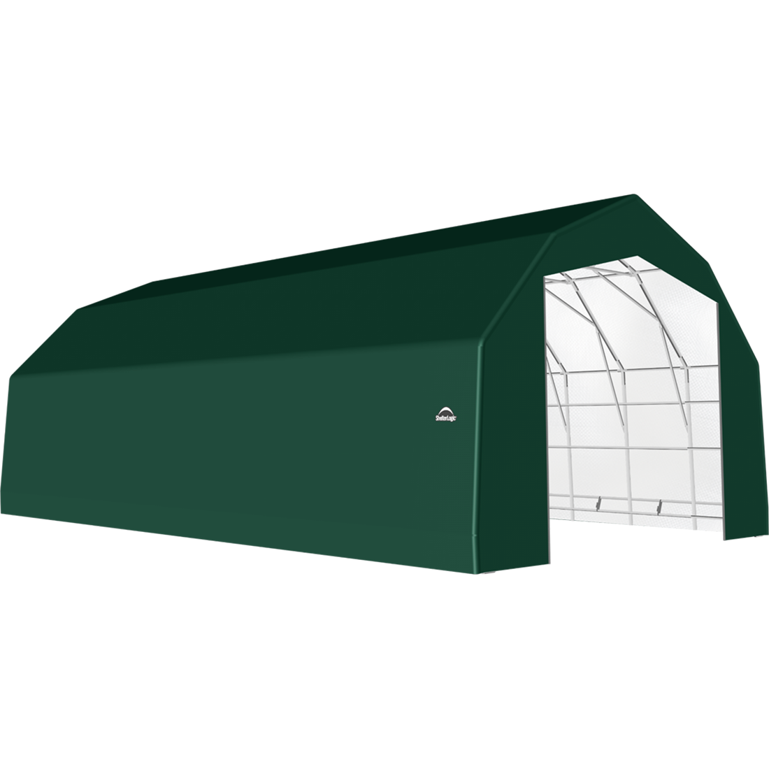 ShelterTech SP Series Barn Shelter, 25 ft. x 32 ft. x 17 ft. Heavy Duty PVC 14.5 oz. Green