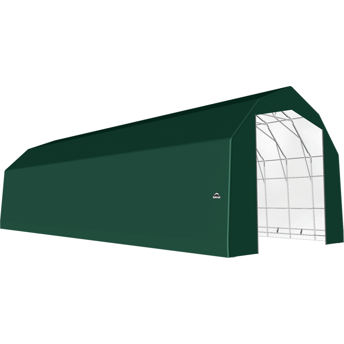 ShelterTech SP Series Barn Shelter, 25 ft. x 56 ft. x 20 ft. Heavy Duty PVC 14.5 oz. Green