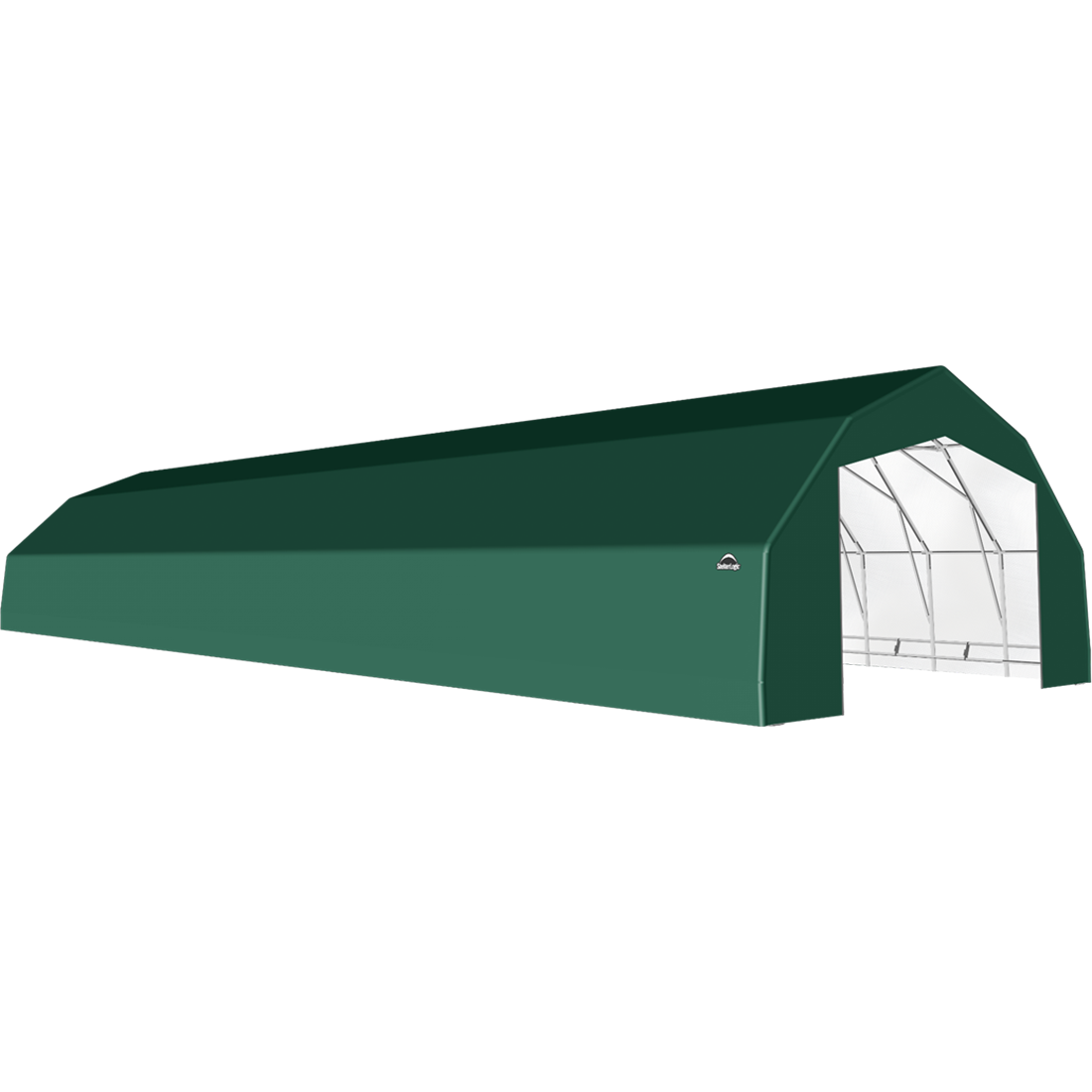 ShelterTech SP Series Barn Shelter, 25 ft. x 76 ft. x 14 ft. Heavy Duty PVC 14.5 oz. Green