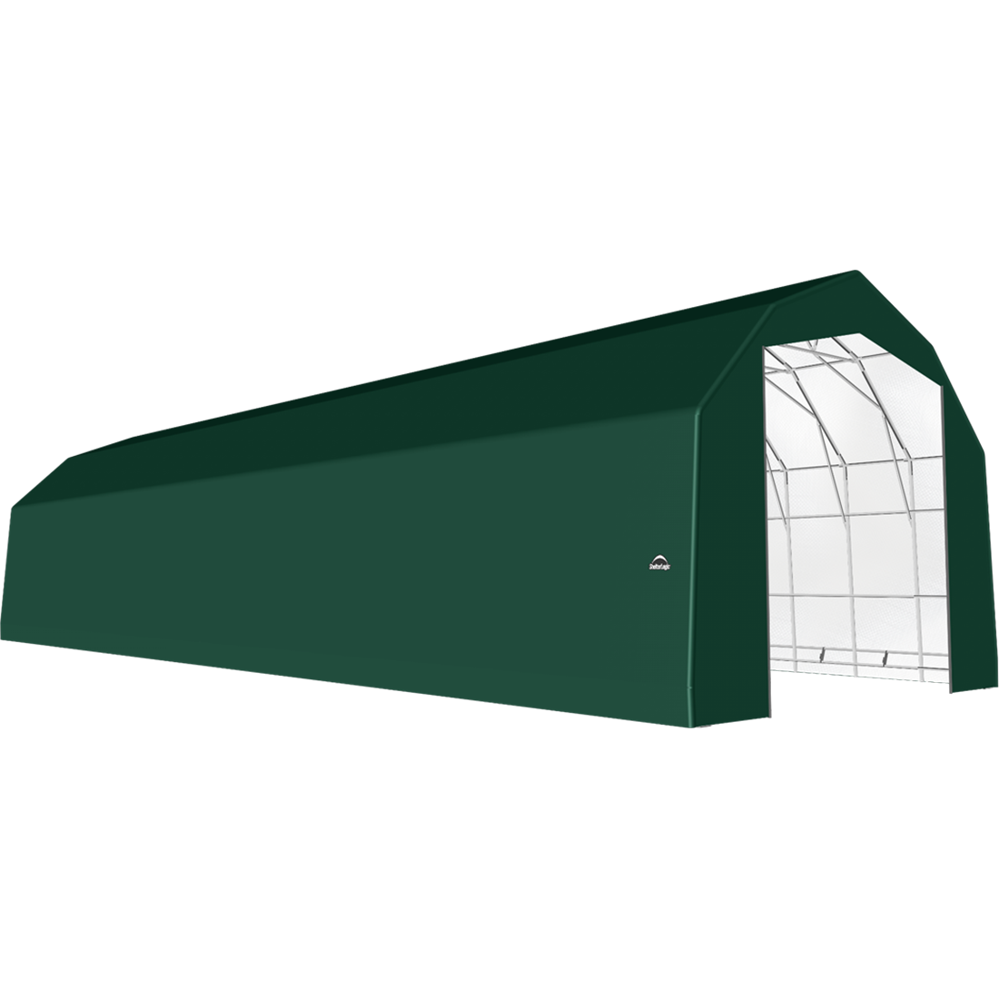 ShelterTech SP Series Barn Shelter, 25 ft. x 76 ft. x 20 ft. Heavy Duty PVC 14.5 oz. Green