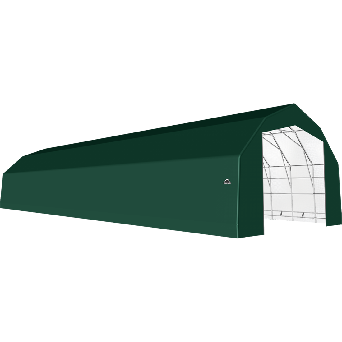 ShelterTech SP Series Barn Shelter, 25 ft. x 80 ft. x 17 ft. Heavy Duty PVC 14.5 oz. Green