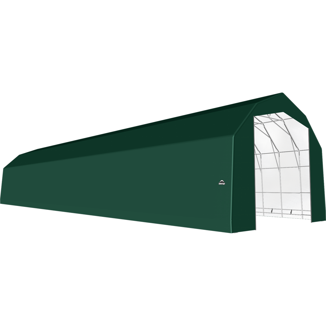 ShelterTech SP Series Barn Shelter, 25 ft. x 100 ft. x 20 ft. Heavy Duty PVC 14.5 oz. Green