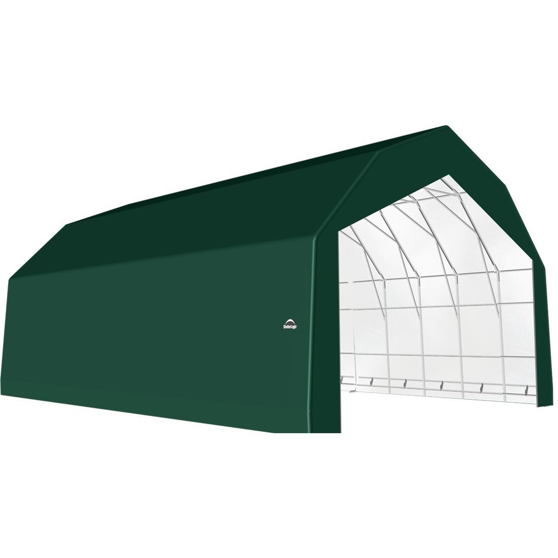 ShelterTech SP Series Barn Shelter, 30 ft. x 32 ft. x 21 ft. Heavy Duty PVC 14.5 oz. Green