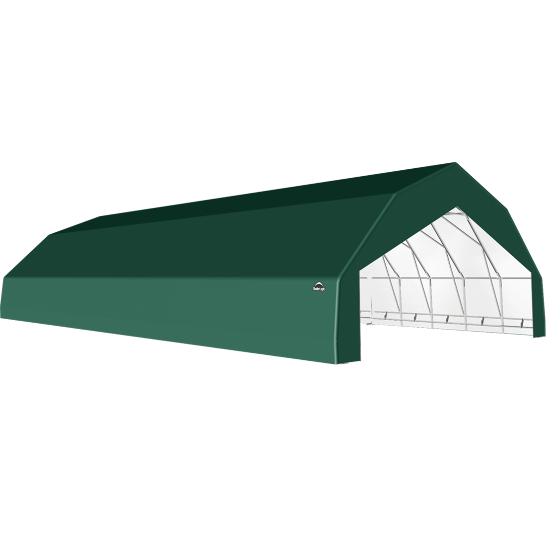 ShelterTech SP Series Barn Shelter, 30 ft. x 52 ft. x 15 ft. Heavy Duty PVC 14.5 oz. Green