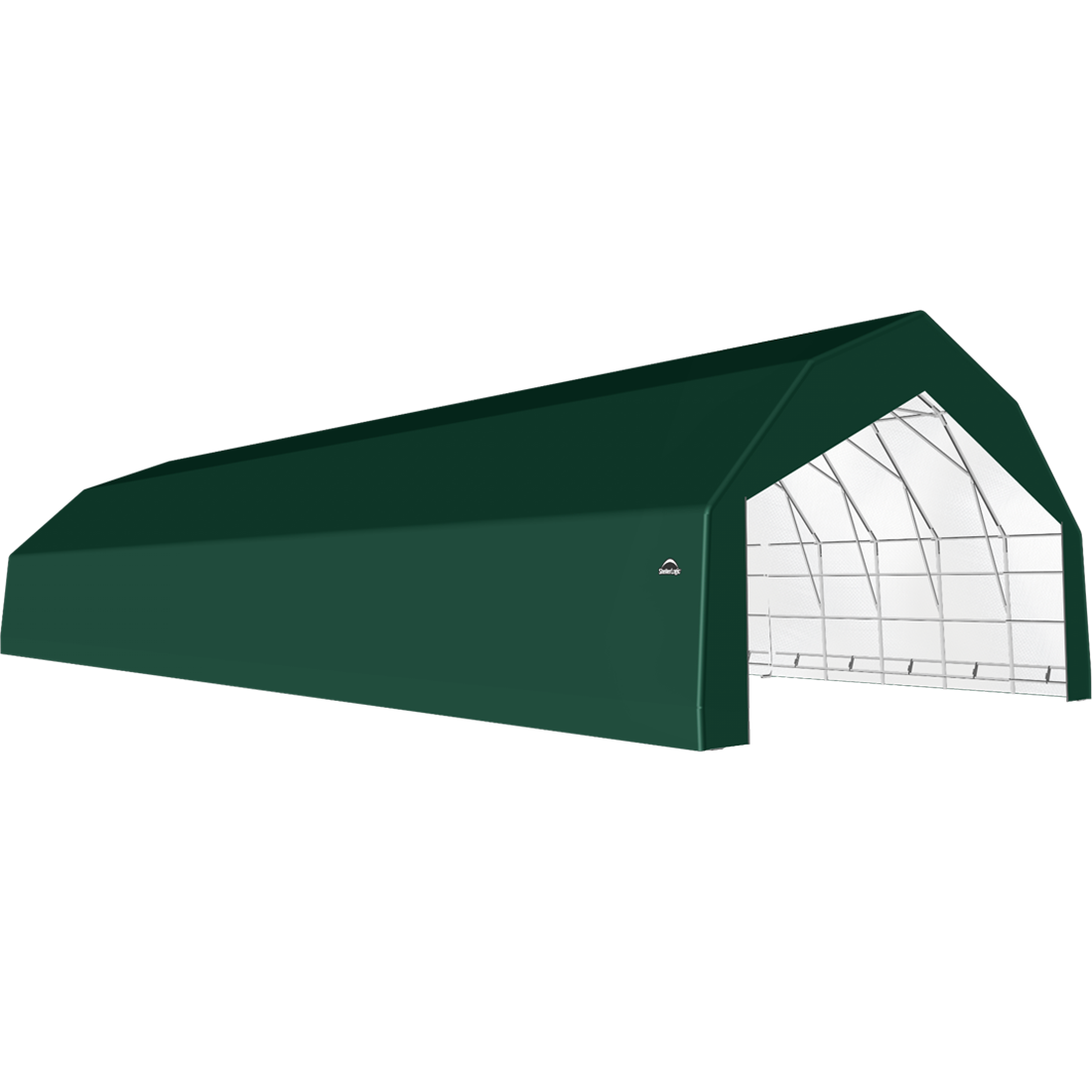 ShelterTech SP Series Barn Shelter, 30 ft. x 76 ft. x 18 ft. Heavy Duty PVC 14.5 oz. Green