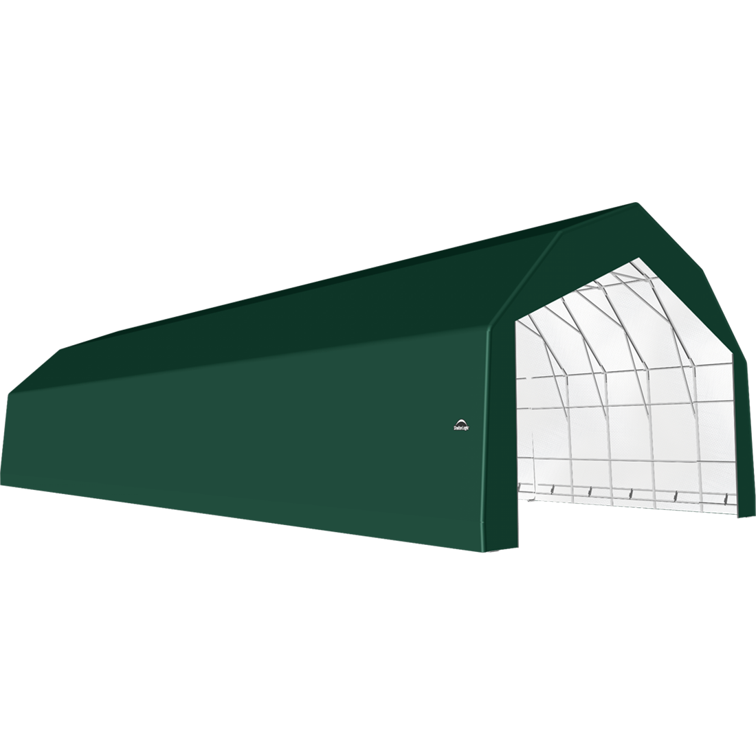 ShelterTech SP Series Barn Shelter, 30 ft. x 76 ft. x 21 ft. Heavy Duty PVC 14.5 oz. Green