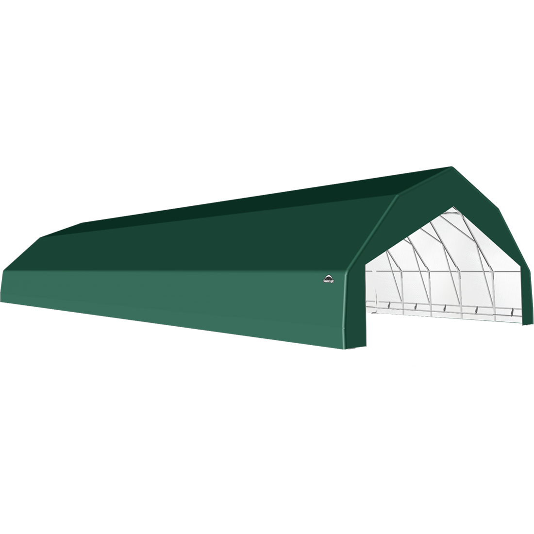 ShelterTech SP Series Barn Shelter, 30 ft. x 80 ft. x 15 ft. Heavy Duty PVC 14.5 oz. Green