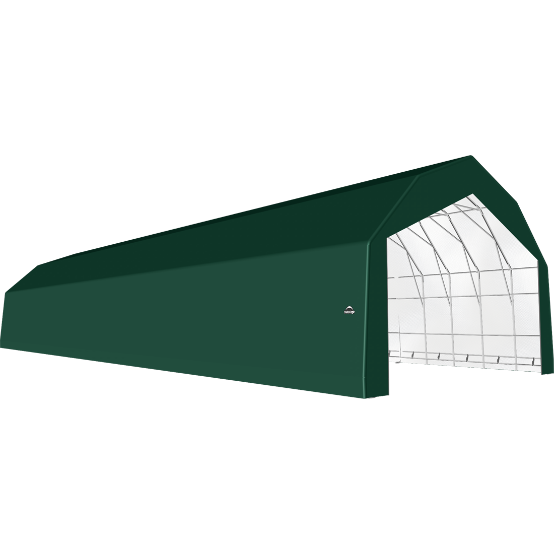 ShelterTech SP Series Barn Shelter, 30 ft. x 100 ft. x 21 ft. Heavy Duty PVC 14.5 oz. Green